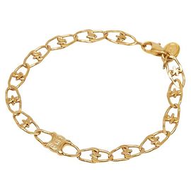 Céline Pulseira Celine Macadam Triomphe Charm Dourado