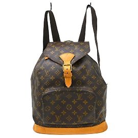 Louis Vuitton Vintage Montsouris Backpack Monogram Canvas GM Brown
