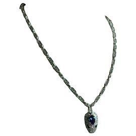 Autre Marque Bvlgari Serpenti Diamant- und Saphir-Halskette Silber