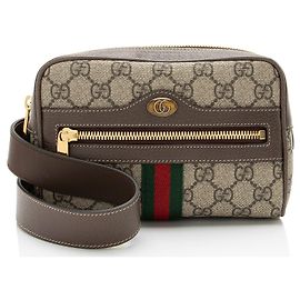 Borsa a tracolla Gucci GG Supreme Ophidia Small Marrone Beige
