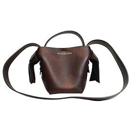 Mini bolsa Musubi em couro de bezerro marrom Acne Studios Marrom Vermelho