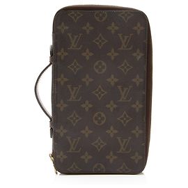 Louis Vuitton Vintage Monogram Canvas Poche Escapade Organizer Wallet Brown