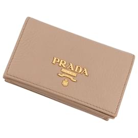 Prada Beige Leather Card Case Beige