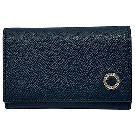 Bulgari Bvlgari Navy Leather Key Case Navy blue