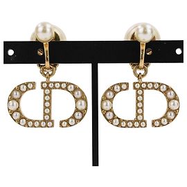 Boucles d'oreilles à clip Tribal Pearl Christian Dior Doré