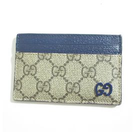 GUCCI GG Supreme Kartenetui Beige Marineblau