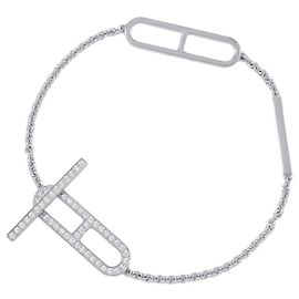 Hermès Bracciale charm Hermes Everchaine d'Ancre in oro bianco e diamanti D'oro