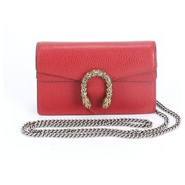 Gucci Dionysus Leather Chain Shoulder Bag Red