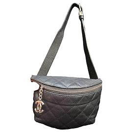 Chanel gesteppte Leder-Gürteltasche Schwarz Schwarz