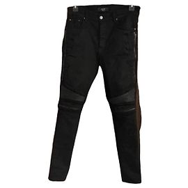 Vaqueros Amiri Negros con Cremallera Negro
