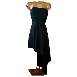 Robe de soirée asymétrique bustier noire Mangano Noir