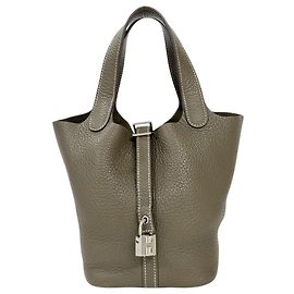Hermès Borsa Hermes Picotin Lock PM Marrone Taupe
