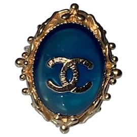 Anillo Chanel Camélia Azul Azul
