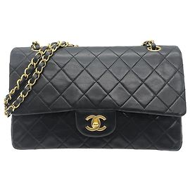 Bolsa de Ombro Chanel Matelassé 25 Chain Preto