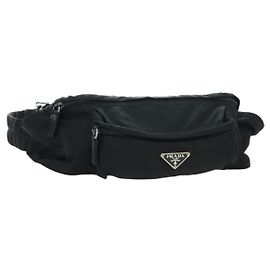 Borsa a tracolla PRADA Nylon Nero Argento Autentica 179145A Nero Argento
