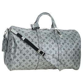 LOUIS VUITTON Monogram Keepall Bandouliere 50 Borsa Argento M43848 Auth 179158SAM Argento Monogramma