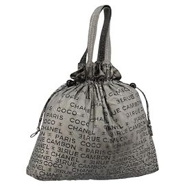 CHANEL Unlimited Tote Bag beschichtet Canvas Silver CC Auth bs35061 Silber
