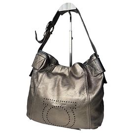 Sac à main en cuir vintage Salvatore Ferragamo Bronze Doré Doré
