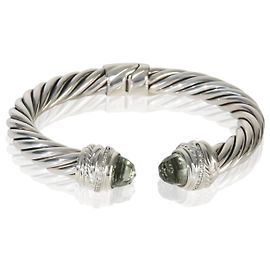 David Yurman Crossover Cable Armband aus Sterlingsilber mit Prasiolit und Diamant Andere
