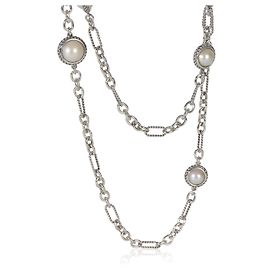 Colar Figaro em prata de lei com estações de pérolas David Yurman Outro