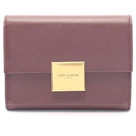 Yves Saint Laurent Kartenetui aus Bordeaux Leder Bordeaux