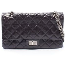 Bolsa de Ombro Chanel 2.55 Matelassé Maxi Double Flap Roxo