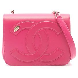 Bolsa de Ombro Chanel Coco Mark Rosa