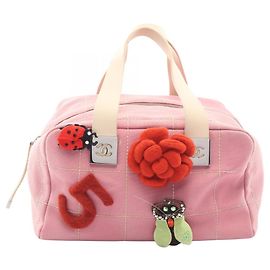 Chanel Chocolate Bar No. 5 Camellia Handbag Pink Cream