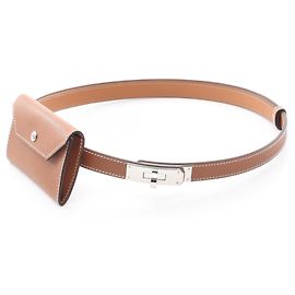 Hermès Hermes Kelly Pocket 18 Gold Belt Marron Argenté