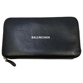 Balenciaga Continental Wallet Black Blue