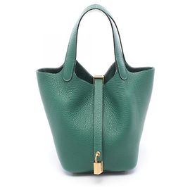 Hermès Sac à main Hermes Picotin Lock Eclat PM Vert Vert clair