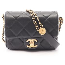 Bolso de hombro Chanel Matelassé Mini Flap en negro Negro