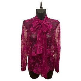 Camicetta in pizzo fucsia con lavallière Balenciaga (Prefall2019) Altro