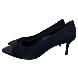 Chanel Black Suede Textile Pointed Toe Pumps 41 Pre-owned Other