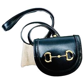 Gucci Mini Borsa Horsebit in Pelle Nera Nero