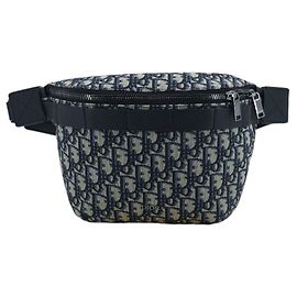 Dior Borsa a tracolla Christian Blue Oblique Monogram Jacquard Blu