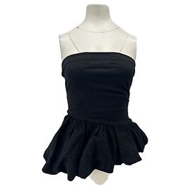 Autre Marque Top de algodão preto com babados BEC + BRIDGE Preto