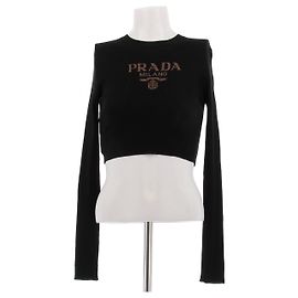 Top de seda preto Prada Preto