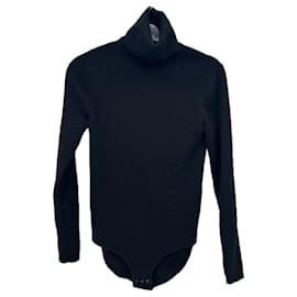 Autre Marque Schwarzer Rollkragen-Body Schwarz