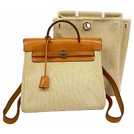 Hermès Hermes Herbag Ad PM Toile GM Backpack in Natural Other