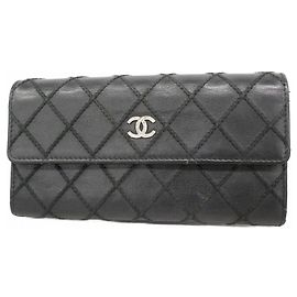 Chanel Boy Long Wallet Black