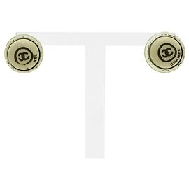 Orecchini Chanel Coco Mark Argento Beige