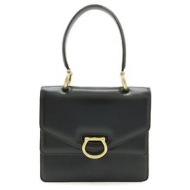 Céline CELINE Double Flap Old Handbag Black