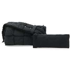 Borsa a tracolla Bottega Veneta Padded Tech Cassette Medium Intrecciato Nero