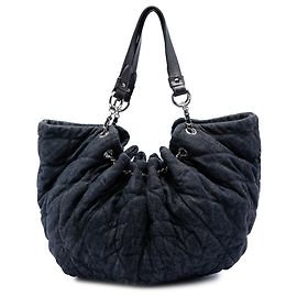 Chanel Blue Quilted Denim Stretch Spirit Cabas Tote Blue Navy blue
