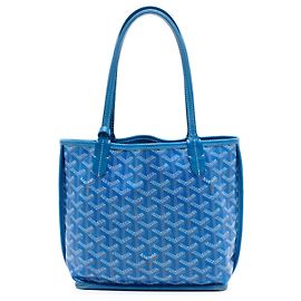 Goyard Blue Mini Goyardine Reversible Anjou Bleu