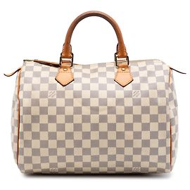 Louis Vuitton White Damier Azur Speedy 30 Branco