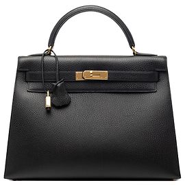 Hermès Black Ardennes Kelly Sellier 32 Noir
