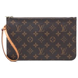 Pochette Neverfull Louis Vuitton Marrón Monogram Castaño
