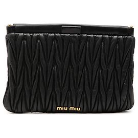 Miu Miu Matelassé Nappa Frame Clutch in Schwarz Schwarz